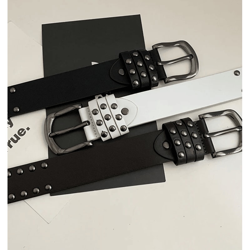 Womens Black Rivet Jeans Belt Fashion Personality Style 1