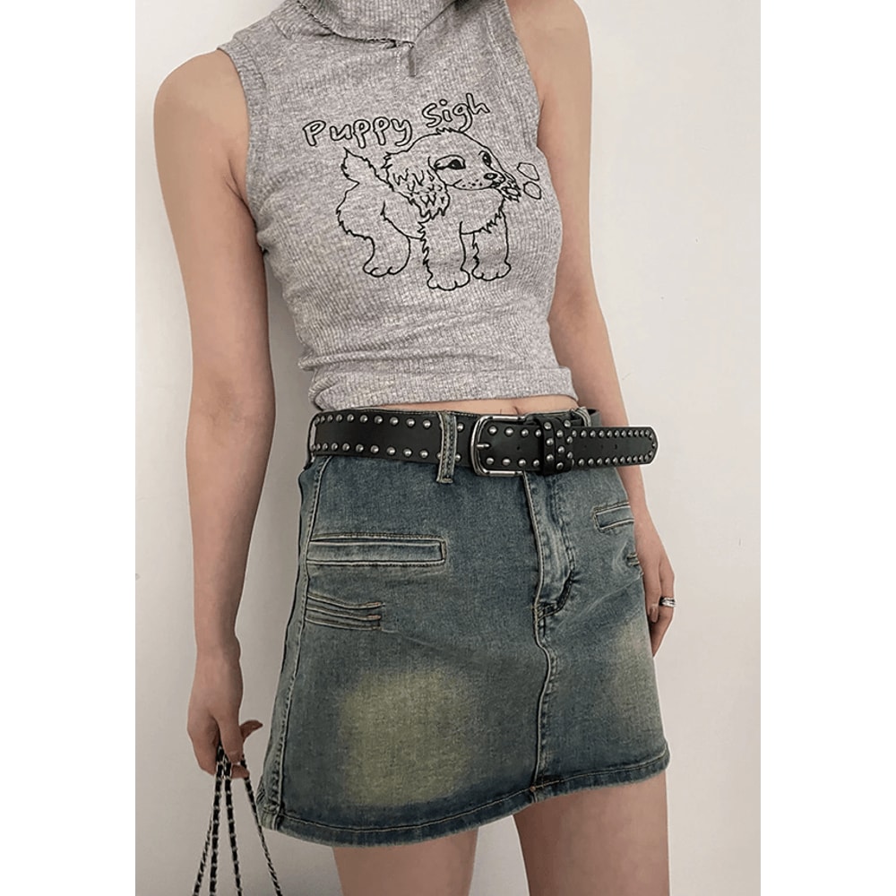 Womens Black Rivet Jeans Belt Fashion Personality Style 3