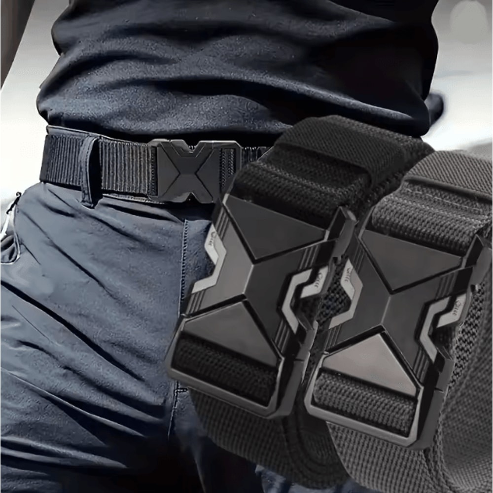 Mens Lightweight Braided Nylon Buckle Belt For Daily Wear 0