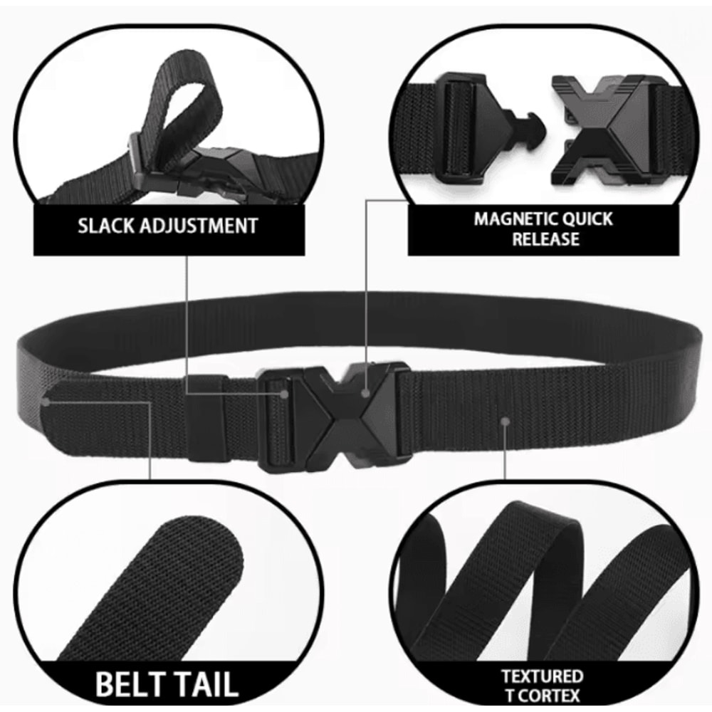 Mens Lightweight Braided Nylon Buckle Belt For Daily Wear 2