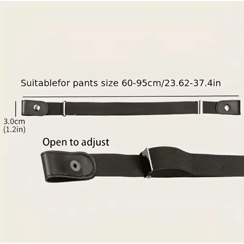 Buckle Free Stretch Waist Belt No Bulge Elastic Belt For Men And Women 1