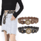 Retro Western Cowboy Wide Belt With Hollow Metal Buckle For Women 1