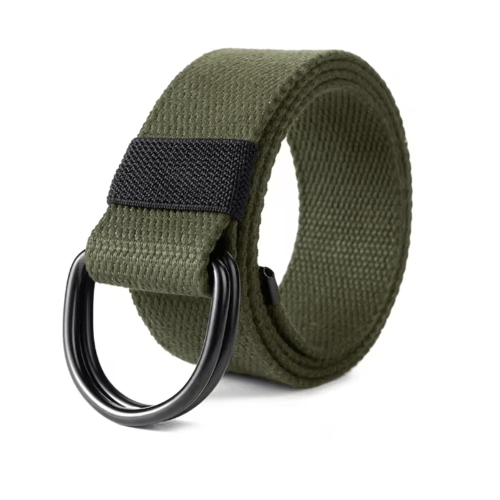 Tactical Canvas Double D Ring Belt For Men And Women Casual Waist Belt 4