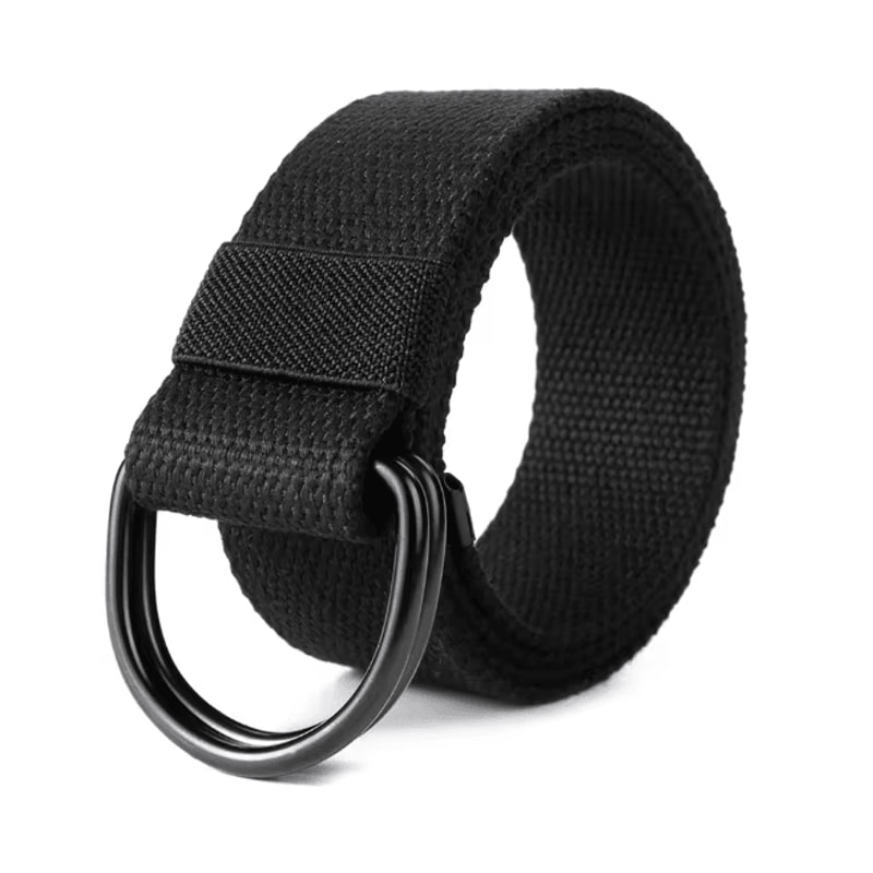 Tactical Canvas Double D Ring Belt For Men And Women Casual Waist Belt 0