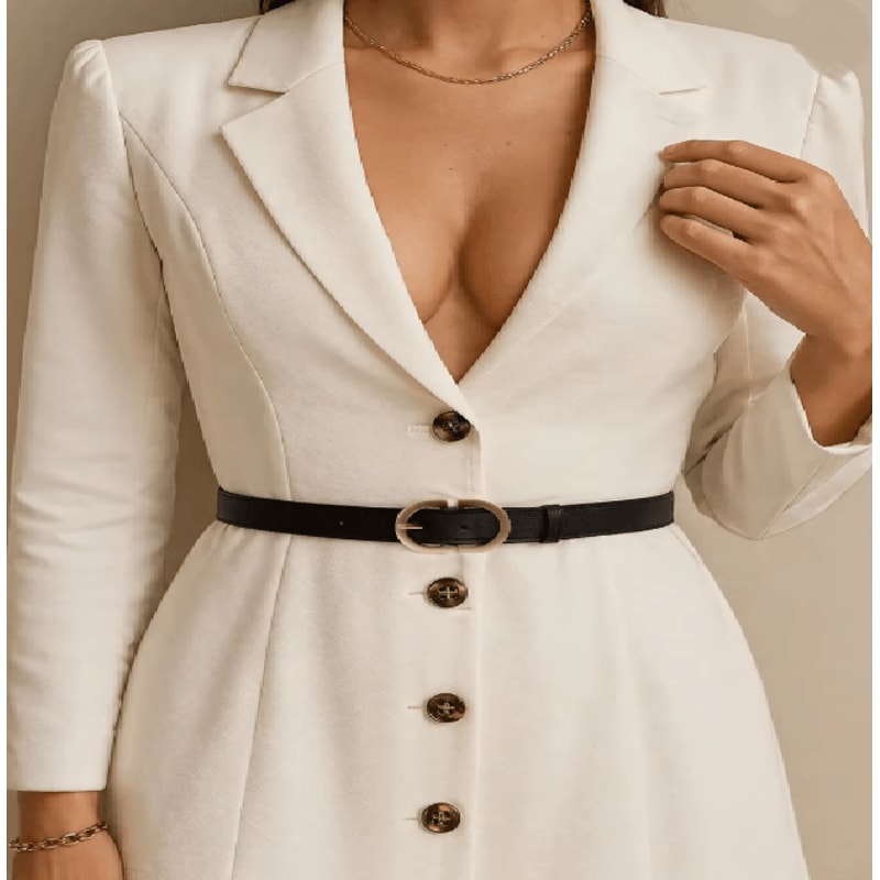 Womens PU Leather Fashion Belt With Alloy Needle Buckle Casual Waistband 3