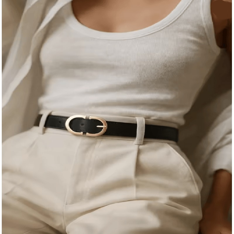 Womens PU Leather Fashion Belt With Alloy Needle Buckle Casual Waistband 5