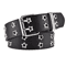 Star Rivet Goth Punk PU Leather Belt Double Pin Buckle Y2K Waistband 6