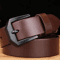 Classic Mens Leather Belt With Copper Needle Buckle Business Casual Style 2
