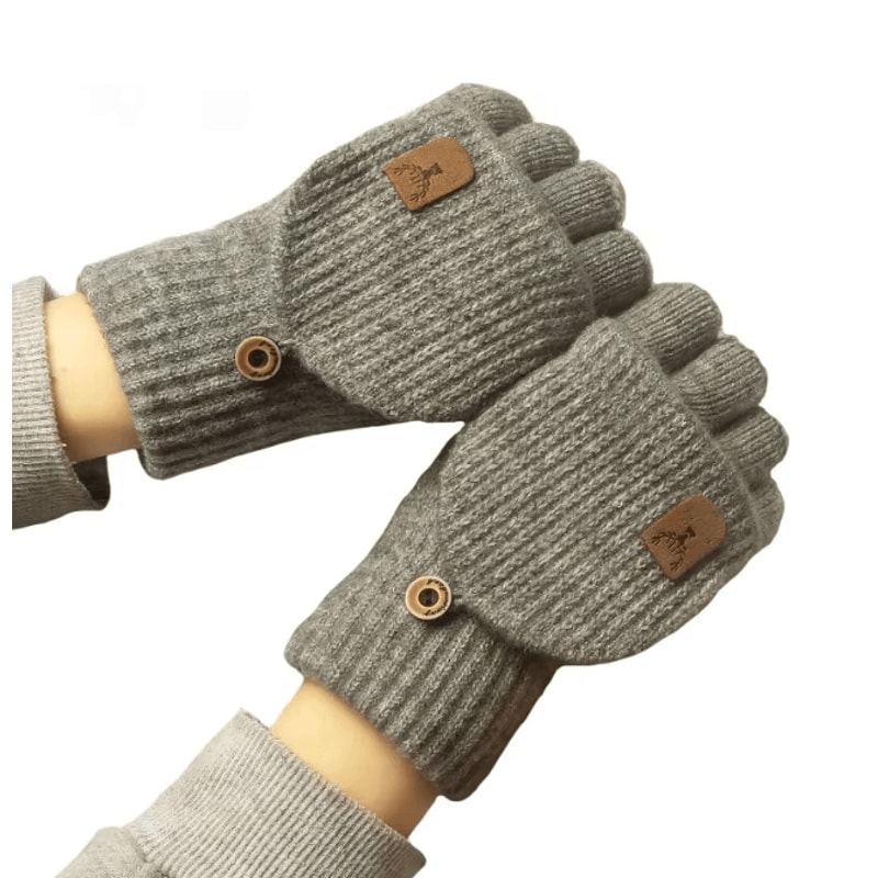 Winter Knitted Fingerless Gloves Touch Screen Warm Half Finger Design 0
