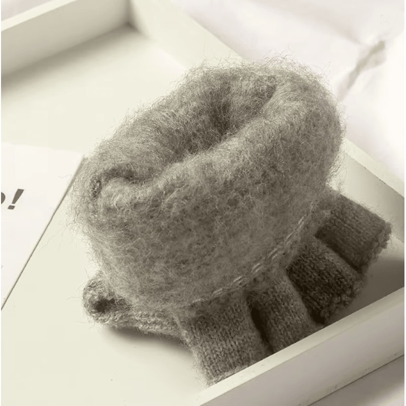 Winter Knitted Fingerless Gloves Touch Screen Warm Half Finger Design 2