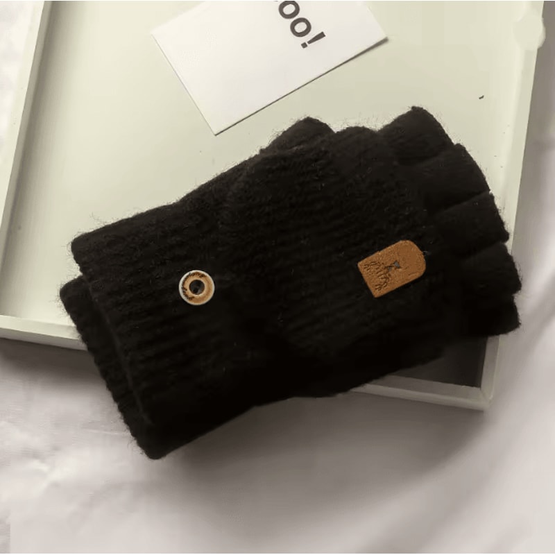 Winter Knitted Fingerless Gloves Touch Screen Warm Half Finger Design 6