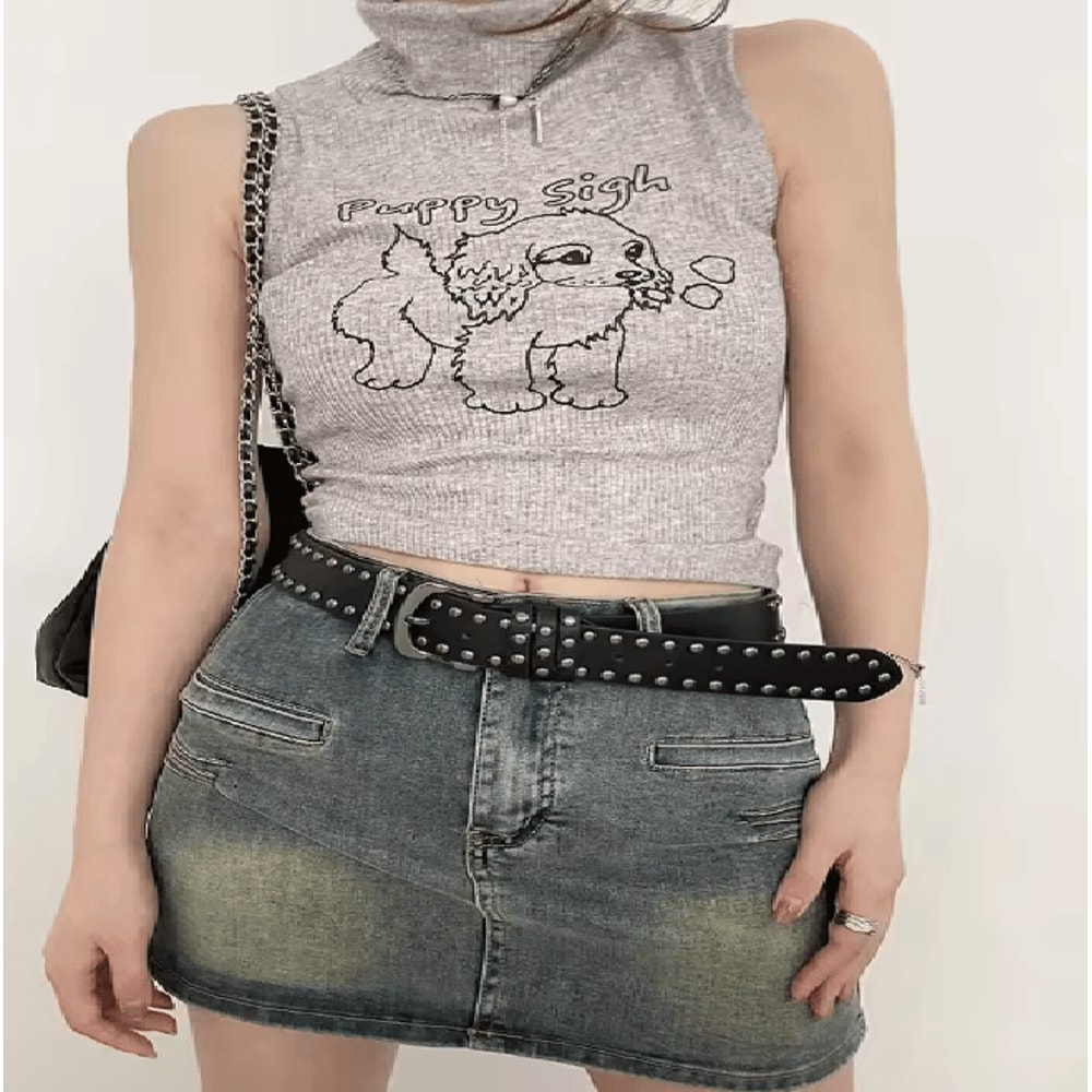 Black Rivet Womens Belt Fashion Jeans Waist Belt With Statement Design 1