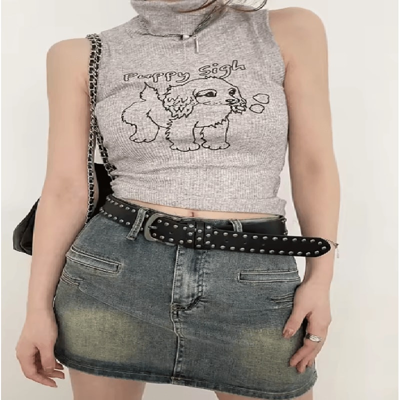 Black Rivet Womens Belt Fashion Jeans Waist Belt With Statement Design 1