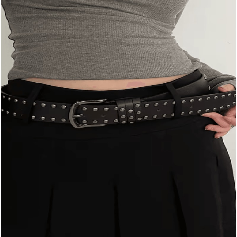 Black Rivet Womens Belt Fashion Jeans Waist Belt With Statement Design 3