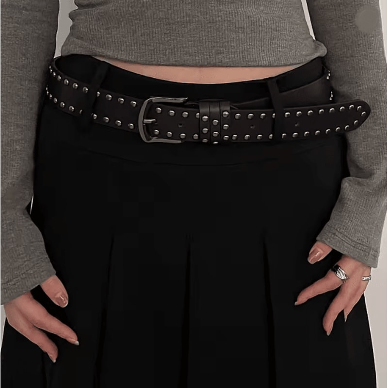 Black Rivet Womens Belt Fashion Jeans Waist Belt With Statement Design 6