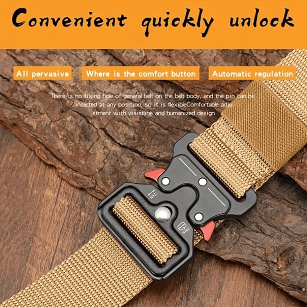 Mens Tactical Canvas Belt Heavy Duty Outdoor Work And Hunting Belt 1