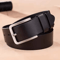 Mens Vintage Leather Belt Casual Black Pin Buckle Wide Belt 3