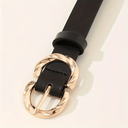 womens classic pu leather belt with metal buckle fashion jeans belt