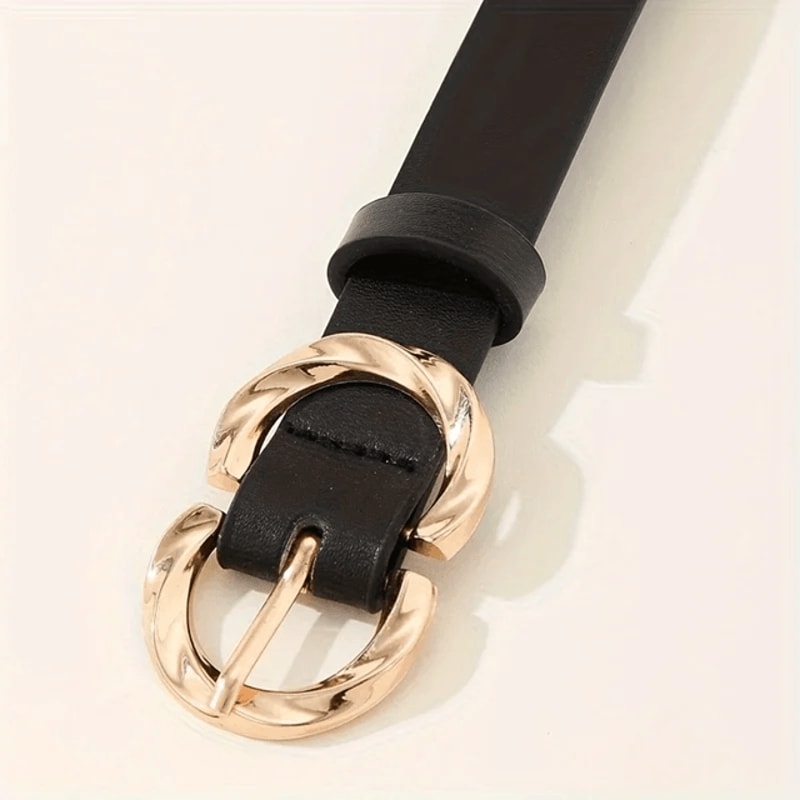 Womens Classic PU Leather Belt With Metal Buckle Fashion Jeans Belt 0