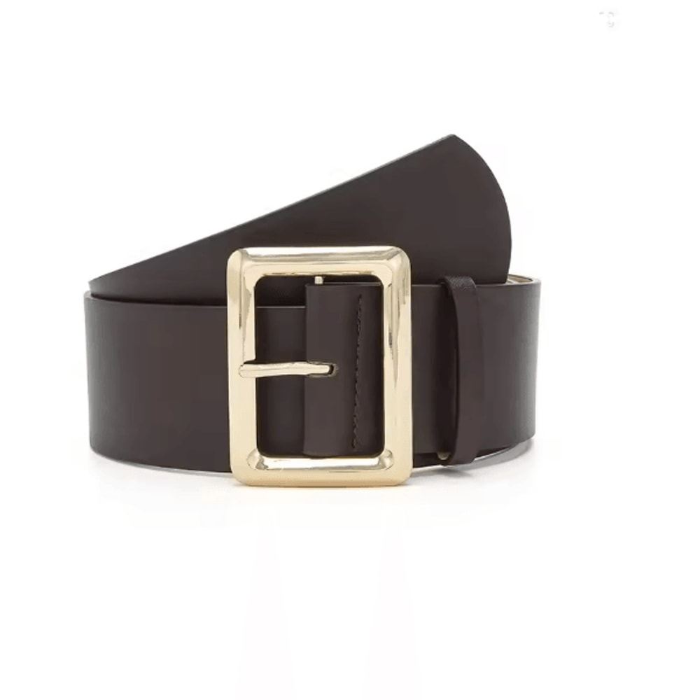 Vintage Womens Wide PU Leather Belt With Large Buckle Dress Belt 3