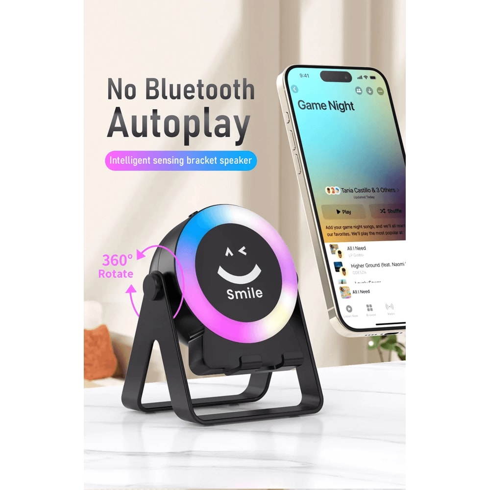 4 In 1 Wireless Bluetooth Speaker With RGB LED Light And Phone Stand 0