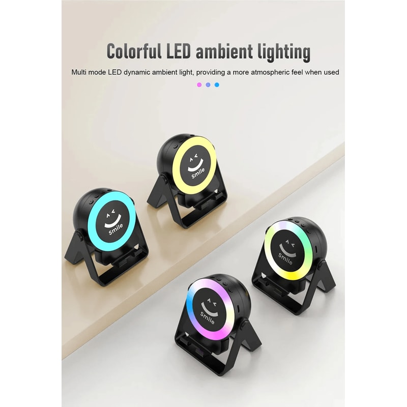 4 In 1 Wireless Bluetooth Speaker With RGB LED Light And Phone Stand 2