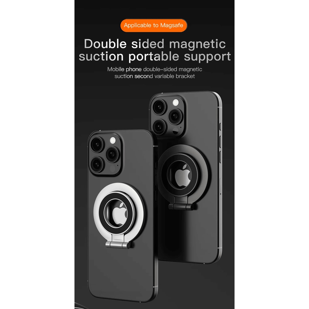 Double Sided MagSafe Phone Holder 360 Rotating Magnetic Stand With Finger Grip 0