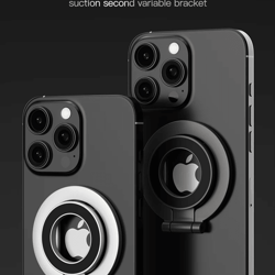 double sided magsafe phone holder 360 rotating magnetic stand with finger grip