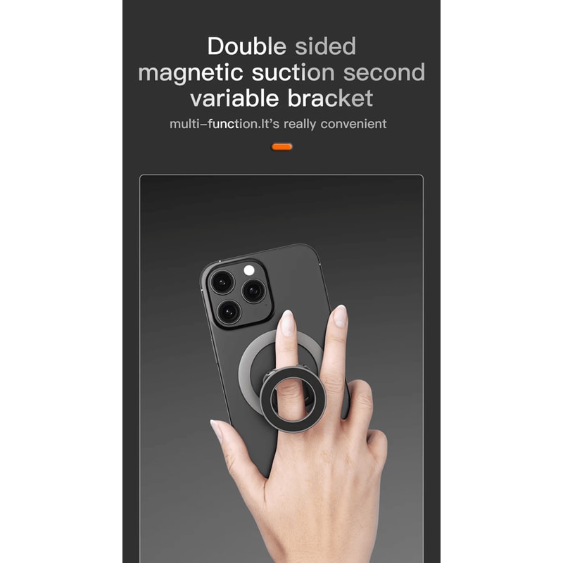 Double Sided MagSafe Phone Holder 360 Rotating Magnetic Stand With Finger Grip 1