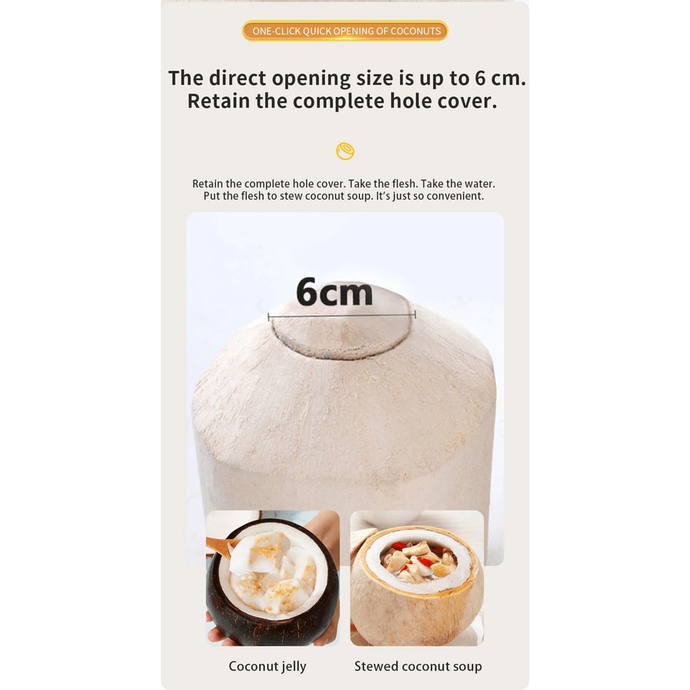 Automatic Coconut Opener Tool Easy Coconut Water Extractor And Meat Scraper 1