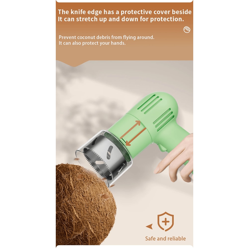 Automatic Coconut Opener Tool Easy Coconut Water Extractor And Meat Scraper 2