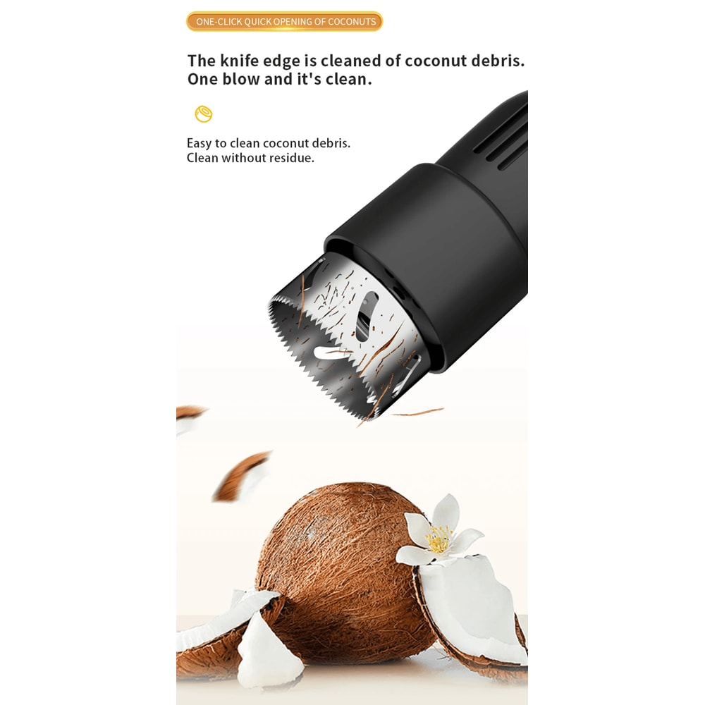 Automatic Coconut Opener Tool Easy Coconut Water Extractor And Meat Scraper 3