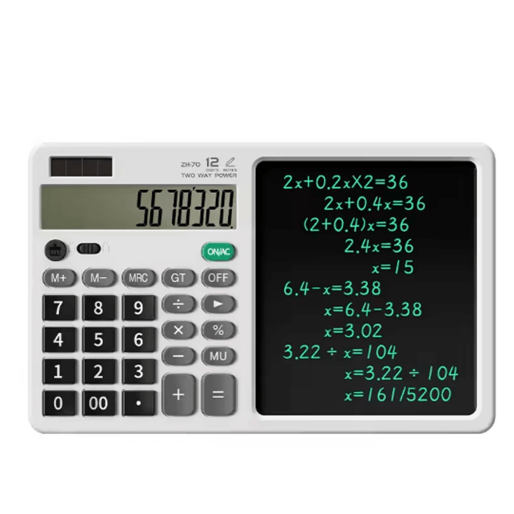 Calculator Writing Tablet With Stylus Folding 12 Digit Desktop Calculator 3