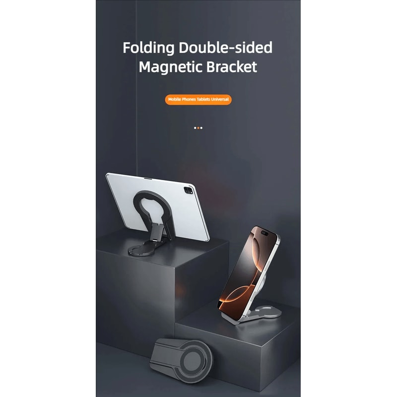 Double Sided MagSafe Phone Grip Foldable Magnetic Desk And Car Stand 0