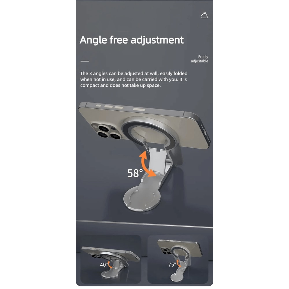 Double Sided MagSafe Phone Grip Foldable Magnetic Desk And Car Stand 2