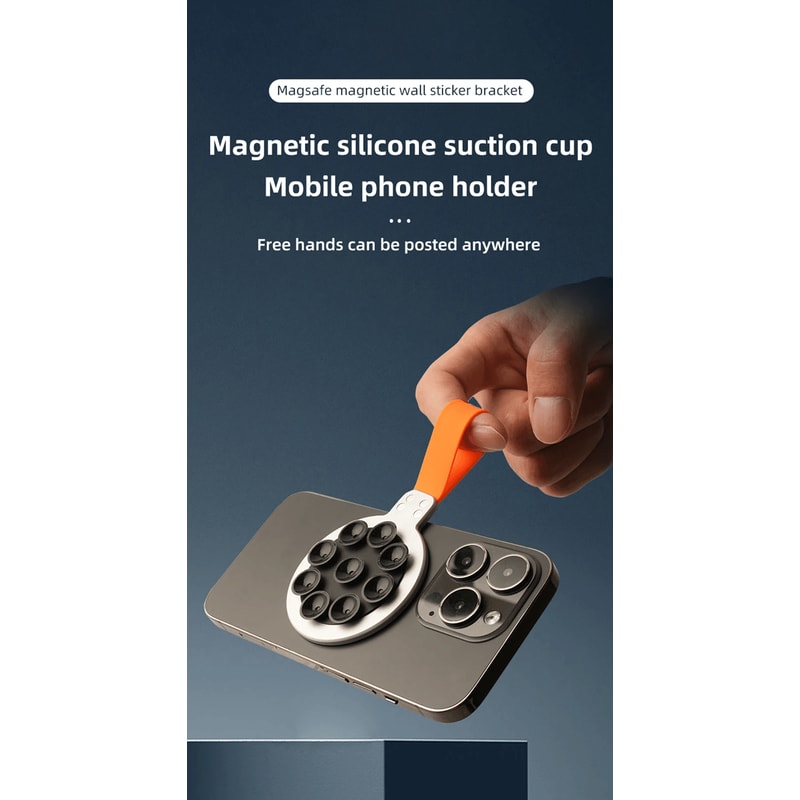 Magnetic Phone Holder Silicone Grip Stand With Strong Suction 0