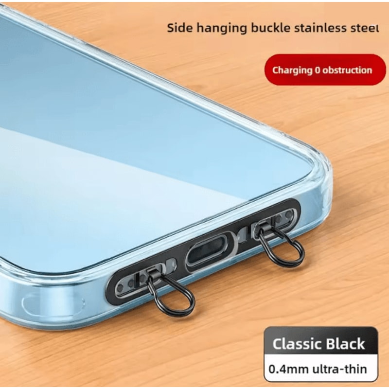 Ultra Thin Metal Phone Lanyard Patch Stainless Steel Anti Loss Hanging Tab 3