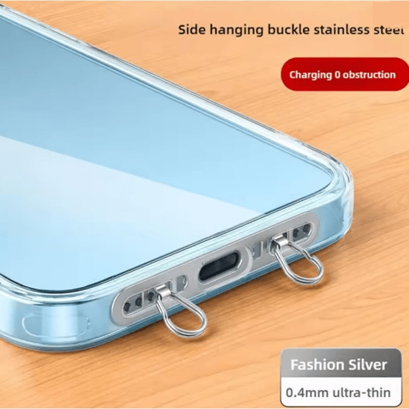 Ultra Thin Metal Phone Lanyard Patch Stainless Steel Anti Loss Hanging Tab 4