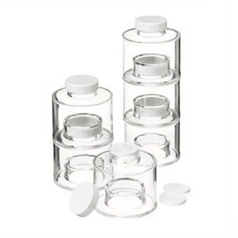 6 Piece Spice Jar Set With Transparent Shakers And Compact Spice Rack 2