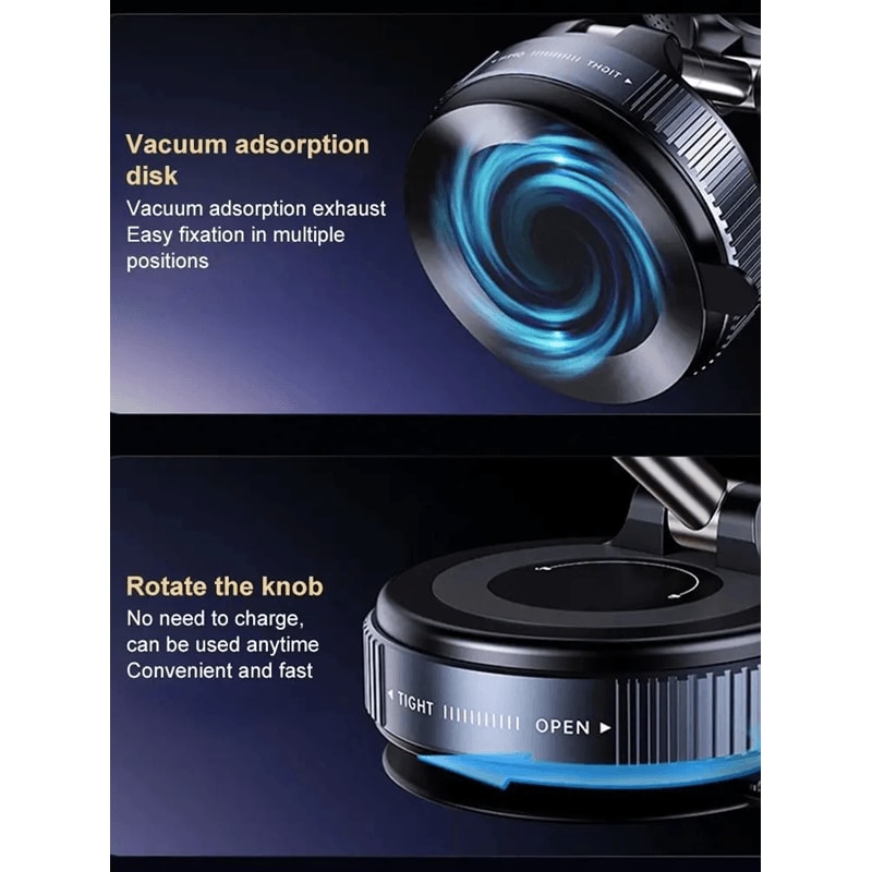 360 Degree Magnetic Car Dashboard Phone Holder Foldable Suction Mount 2