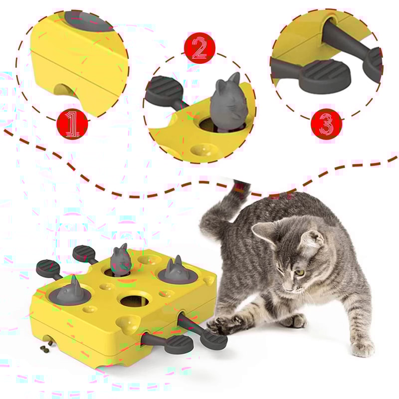 Cat Puzzle Feeder Toy Slow Feeder And Mental Stimulation Game For Indoor Cats 1
