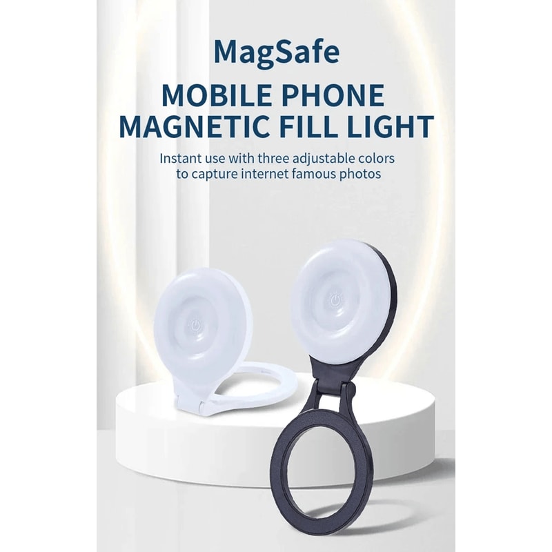 Magnetic LED Selfie Fill Light Mini Portable MagSafe Video Light 0