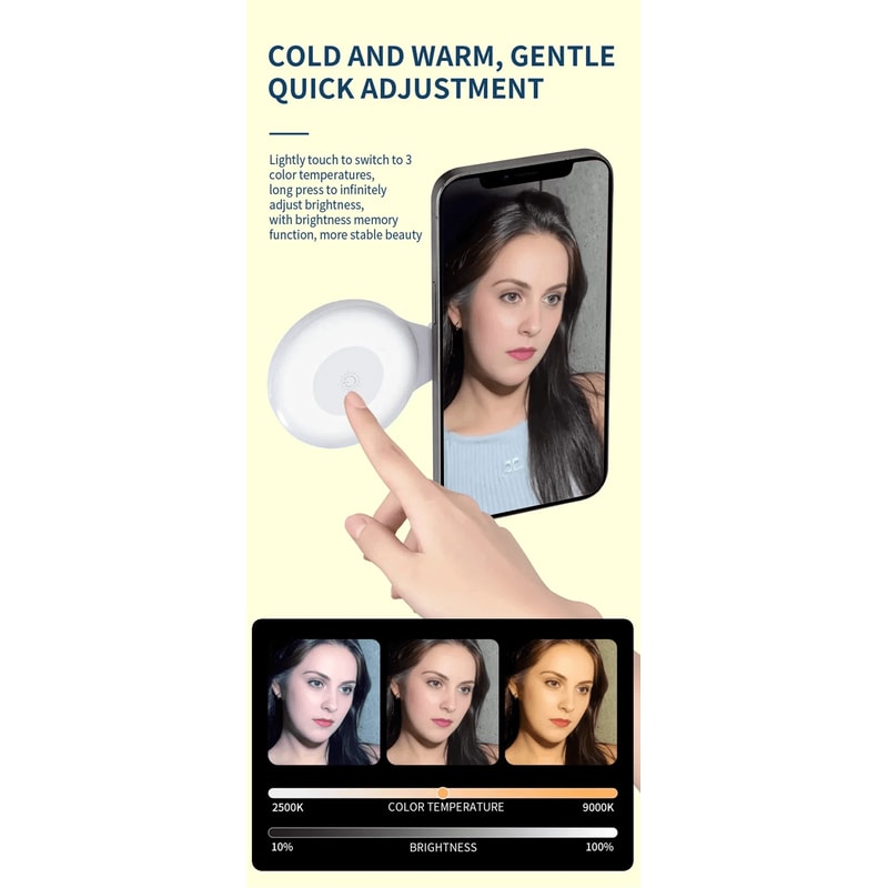 Magnetic LED Selfie Fill Light Mini Portable MagSafe Video Light 1