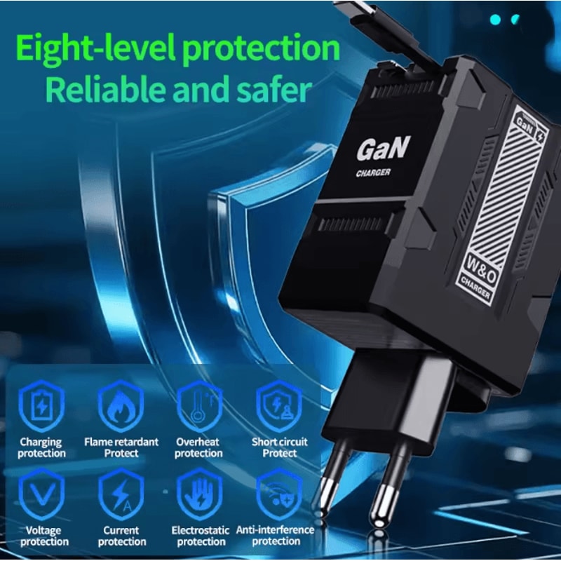 Gan 20W Fast Charger Usb C Wall Charger Compact Power Adapter 3