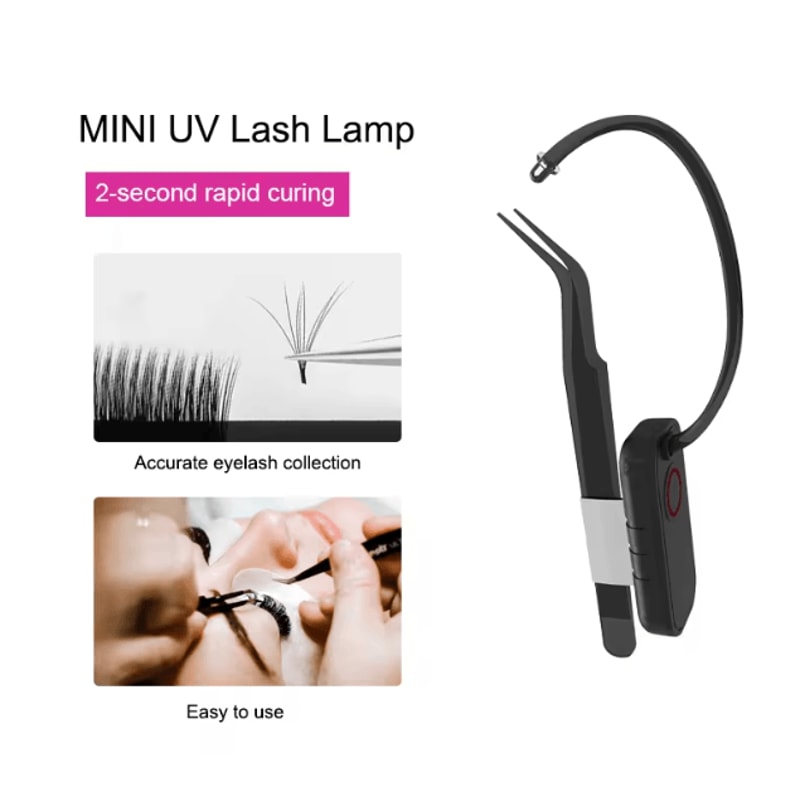 Mini Rechargeable UV Eyelash Extension Lamp Wireless Fast Curing Light 0