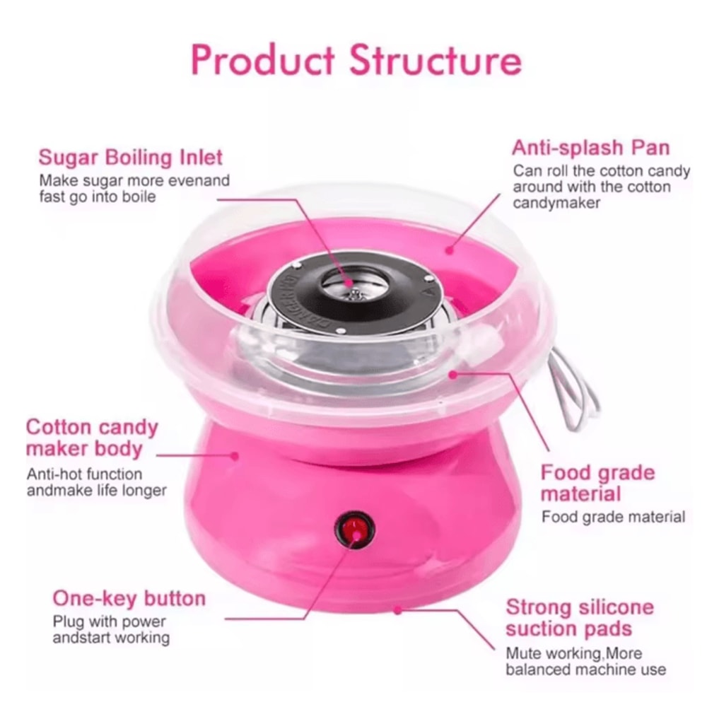 Mini Electric Cotton Candy Maker For Kids Parties And Home Fun 2