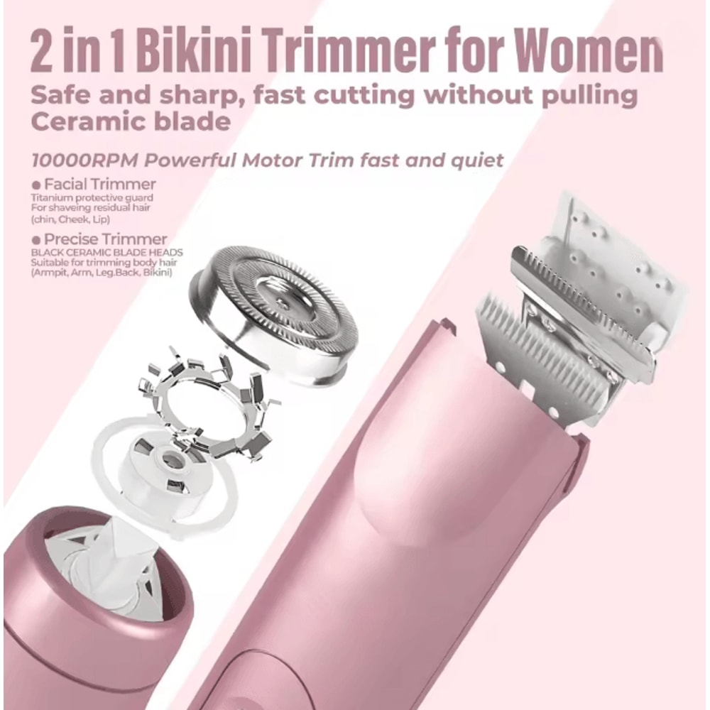 Electric Shaver For Women 2 In 1 Hair Removal Razor For Body And Face 0