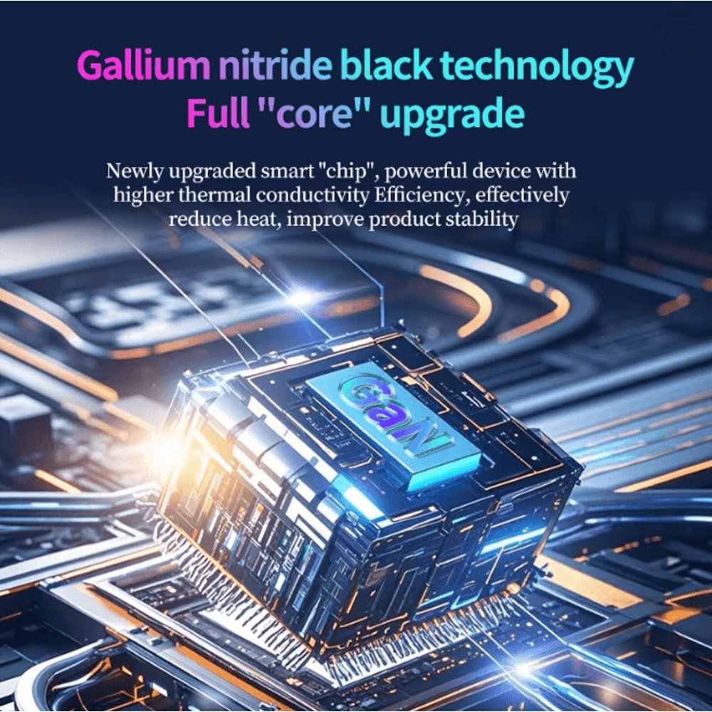 Gan 120W Fast Charger With Retractable Usb C And Lightning Cable 1