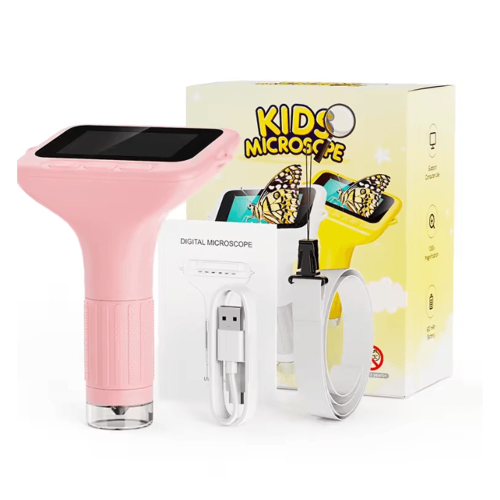 Kids Digital Microscope With LCD Screen Eye Protection Educational Science Toy 5