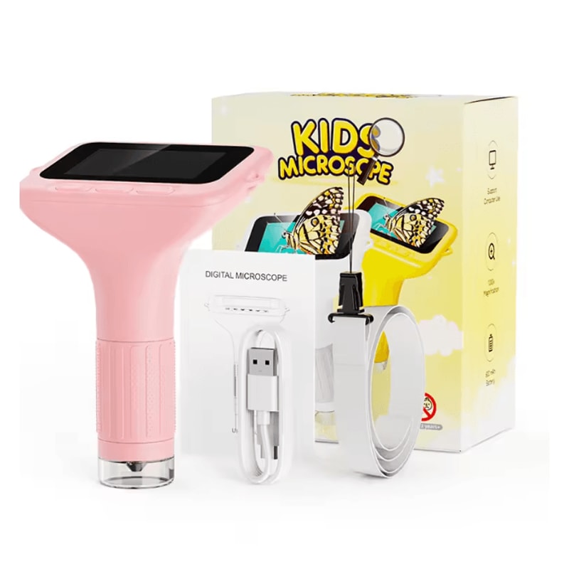 Kids Digital Microscope With LCD Screen Eye Protection Educational Science Toy 5